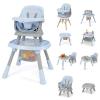 imageINFANS 9 in 1 High Chair Convertible Baby Highchair for Babies and Toddlers Table and Chair Set Building Block Infant Dining Booster Seat Kids Stool with Activity Children Play Kitchen PinkBlue