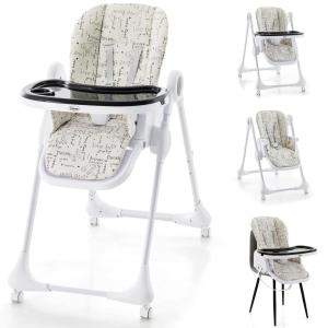 imageINFANS Baby High Chair 4 in 1 Convertible Booster Seat Quick Folding Portable Highchair for Babies and Toddlers with Adjustable Height Backrest Footrest 4 Lockable Wheels Removable Double TraysBear