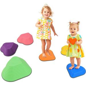 imageINFANS Balance Stepping Stones for Kids 6pcs NonSlip Plastic Balance Stones Indoor Outdoor Coordination Balance Blocks Promote Sensory Toddlers Coordination Skills for Age 38 Years6 PCS