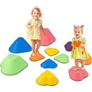 imageINFANS Balance Stepping Stones for Kids 6pcs NonSlip Plastic Balance Stones Indoor Outdoor Coordination Balance Blocks Promote Sensory Toddlers Coordination Skills for Age 38 Years11 PCS