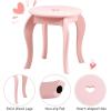 imageINFANS 2 in 1 Wooden Kids Princess Vanity Table ampamp Chair Set Child Pretend Play Makeup Table with Detachable Real Mirror Large Drawer Pretend Beauty Make Up Dressing Play Set for Girl1