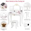 imageINFANS 2in1 Kids Vanity Table ampamp Stool Set Toddler Wooden Dressing Table with TriFold Mirror ampamp Drawer Detachable Large Top Princess Pretend Play Makeup Dresser for Little GirlsWhite