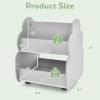 imageINFANS Kids Bookshelf with Wheels Wooden Bookcase Toy Storage Cabinet Organizer Holder Toddler Display Stand Book Rack for Bedroom Playroom Nursery KindergartenDark Grey