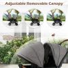 imageINFANS Double Stroller Foldable Baby Tandem Stroller with Djustable Backrest Canopy Footrest 5Point Harness Storage Basket Convertible Compact Twin Stroller for Infants and ToddlersLight Grey