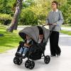 imageINFANS Double Stroller Foldable Baby Tandem Stroller with Djustable Backrest Canopy Footrest 5Point Harness Storage Basket Convertible Compact Twin Stroller for Infants and ToddlersLight Grey