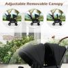 imageINFANS Double Stroller Foldable Baby Tandem Stroller with Djustable Backrest Canopy Footrest 5Point Harness Storage Basket Convertible Compact Twin Stroller for Infants and ToddlersBlack