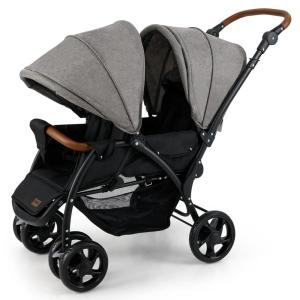 imageINFANS Double Stroller Foldable Baby Tandem Stroller with Djustable Backrest Canopy Footrest 5Point Harness Storage Basket Convertible Compact Twin Stroller for Infants and ToddlersLight Grey