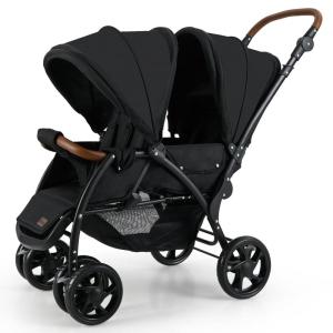 imageINFANS Double Stroller Foldable Baby Tandem Stroller with Djustable Backrest Canopy Footrest 5Point Harness Storage Basket Convertible Compact Twin Stroller for Infants and ToddlersBlack