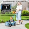 imageLicensed Fiat 500 Ride on Push Car by INFANS 3 in 1 Baby Stroller Sliding Walking Car with Retractable Footrest Parent Control Handle Horn FoottoFloor Toys for Kids Toddlers 18 Month PinkBlue