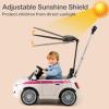 imageLicensed Fiat 500 Ride on Push Car by INFANS 3 in 1 Baby Stroller Sliding Walking Car with Retractable Footrest Parent Control Handle Horn FoottoFloor Toys for Kids Toddlers 18 Month PinkWhite