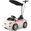 imageLicensed Fiat 500 Ride on Push Car by INFANS 3 in 1 Baby Stroller Sliding Walking Car with Retractable Footrest Parent Control Handle Horn FoottoFloor Toys for Kids Toddlers 18 Month PinkWhite
