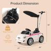 imageLicensed Fiat 500 Ride on Push Car by INFANS 3 in 1 Baby Stroller Sliding Walking Car with Retractable Footrest Parent Control Handle Horn FoottoFloor Toys for Kids Toddlers 18 Month PinkWhite
