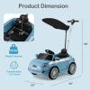 imageLicensed Fiat 500 Ride on Push Car by INFANS 3 in 1 Baby Stroller Sliding Walking Car with Retractable Footrest Parent Control Handle Horn FoottoFloor Toys for Kids Toddlers 18 Month PinkBlue