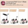 imageLicensed Fiat 500 Ride on Push Car by INFANS 3 in 1 Baby Stroller Sliding Walking Car with Retractable Footrest Parent Control Handle Horn FoottoFloor Toys for Kids Toddlers 18 Month PinkWhite