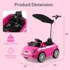 imageLicensed Fiat 500 Ride on Push Car by INFANS 3 in 1 Baby Stroller Sliding Walking Car with Retractable Footrest Parent Control Handle Horn FoottoFloor Toys for Kids Toddlers 18 Month PinkPink