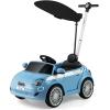 imageLicensed Fiat 500 Ride on Push Car by INFANS 3 in 1 Baby Stroller Sliding Walking Car with Retractable Footrest Parent Control Handle Horn FoottoFloor Toys for Kids Toddlers 18 Month PinkBlue