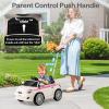 imageLicensed Fiat 500 Ride on Push Car by INFANS 3 in 1 Baby Stroller Sliding Walking Car with Retractable Footrest Parent Control Handle Horn FoottoFloor Toys for Kids Toddlers 18 Month PinkWhite