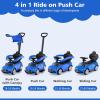 imageLicensed Mercedes Benz Push Car for Toddlers by INFANS 3 in 1 Sliding Walking Car with Push Handle Horn Music Underneath Storage FoottoFloor Ride on Toys for Boys Girls WhiteBlue