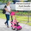 imageLicensed Mercedes Benz Push Car for Toddlers by INFANS 3 in 1 Sliding Walking Car with Push Handle Horn Music Underneath Storage FoottoFloor Ride on Toys for Boys Girls WhitePink