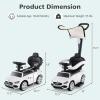 imageLicensed Mercedes Benz Push Car for Toddlers by INFANS 3 in 1 Sliding Walking Car with Push Handle Horn Music Underneath Storage FoottoFloor Ride on Toys for Boys Girls WhiteWhite