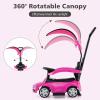 imageLicensed Mercedes Benz Push Car for Toddlers by INFANS 3 in 1 Sliding Walking Car with Push Handle Horn Music Underneath Storage FoottoFloor Ride on Toys for Boys Girls WhitePink