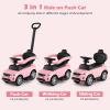 imageLicensed Push Car for Toddlers by INFANS 3 in 1 Sliding Walking Car with Push Handle Horn Music Underneath Storage FoottoFloor Ride on Toys for Boys Girls IvoryPink