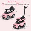 imageLicensed Push Car for Toddlers by INFANS 3 in 1 Sliding Walking Car with Push Handle Horn Music Underneath Storage FoottoFloor Ride on Toys for Boys Girls IvoryPink