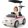 imageLicensed Fiat 500 Ride on Push Car by INFANS 3 in 1 Baby Stroller Sliding Walking Car with Retractable Footrest Parent Control Handle Horn FoottoFloor Toys for Kids Toddlers 18 Month PinkWhite