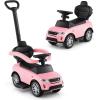 imageLicensed Push Car for Toddlers by INFANS 3 in 1 Sliding Walking Car with Push Handle Horn Music Underneath Storage FoottoFloor Ride on Toys for Boys Girls IvoryPink