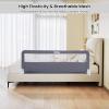 imageINFANS Bed Rail for Toddlers 59quot Foldable Safety Baby Crib Rail Fit for Kids Twin Extra Long Swing Down Bed Guardrail for Convertible Crib Queen Full King Mattress Side Guard PinkGrey