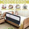 imageINFANS Bed Rail for Toddlers 59quot Foldable Safety Baby Crib Rail Fit for Kids Twin Extra Long Swing Down Bed Guardrail for Convertible Crib Queen Full King Mattress Side Guard PinkBlack