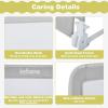 imageINFANS Bed Rail for Toddlers 59quot Foldable Safety Baby Crib Rail Fit for Kids Twin Extra Long Swing Down Bed Guardrail for Convertible Crib Queen Full King Mattress Side Guard PinkLight Gray