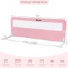 imageINFANS Bed Rail for Toddlers 59quot Foldable Safety Baby Crib Rail Fit for Kids Twin Extra Long Swing Down Bed Guardrail for Convertible Crib Queen Full King Mattress Side Guard PinkPink