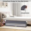 imageINFANS Bed Rail for Toddlers 59quot Foldable Safety Baby Crib Rail Fit for Kids Twin Extra Long Swing Down Bed Guardrail for Convertible Crib Queen Full King Mattress Side Guard PinkGrey