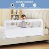 imageINFANS Bed Rail for Toddlers 59quot Foldable Safety Baby Crib Rail Fit for Kids Twin Extra Long Swing Down Bed Guardrail for Convertible Crib Queen Full King Mattress Side Guard PinkWhite