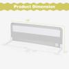 imageINFANS Bed Rail for Toddlers 59quot Foldable Safety Baby Crib Rail Fit for Kids Twin Extra Long Swing Down Bed Guardrail for Convertible Crib Queen Full King Mattress Side Guard PinkLight Gray