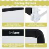 imageINFANS Bed Rail for Toddlers 59quot Foldable Safety Baby Crib Rail Fit for Kids Twin Extra Long Swing Down Bed Guardrail for Convertible Crib Queen Full King Mattress Side Guard PinkBlack