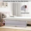 imageINFANS Bed Rail for Toddlers 59quot Foldable Safety Baby Crib Rail Fit for Kids Twin Extra Long Swing Down Bed Guardrail for Convertible Crib Queen Full King Mattress Side Guard PinkLight Gray