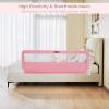 imageINFANS Bed Rail for Toddlers 59quot Foldable Safety Baby Crib Rail Fit for Kids Twin Extra Long Swing Down Bed Guardrail for Convertible Crib Queen Full King Mattress Side Guard PinkPink