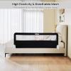 imageINFANS Bed Rail for Toddlers 59quot Foldable Safety Baby Crib Rail Fit for Kids Twin Extra Long Swing Down Bed Guardrail for Convertible Crib Queen Full King Mattress Side Guard PinkBlack