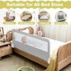 imageINFANS Bed Rail for Toddlers 59quot Foldable Safety Baby Crib Rail Fit for Kids Twin Extra Long Swing Down Bed Guardrail for Convertible Crib Queen Full King Mattress Side Guard PinkLight Gray