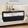 imageINFANS Bed Rail for Toddlers 59quot Foldable Safety Baby Crib Rail Fit for Kids Twin Extra Long Swing Down Bed Guardrail for Convertible Crib Queen Full King Mattress Side Guard PinkBlack