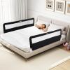 imageINFANS Bed Rail for Toddlers 59quot Foldable Safety Baby Crib Rail Fit for Kids Twin Extra Long Swing Down Bed Guardrail for Convertible Crib Queen Full King Mattress Side Guard PinkBlack