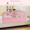 imageINFANS Bed Rail for Toddlers 59quot Foldable Safety Baby Crib Rail Fit for Kids Twin Extra Long Swing Down Bed Guardrail for Convertible Crib Queen Full King Mattress Side Guard PinkPink