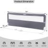imageINFANS Bed Rail for Toddlers 59quot Foldable Safety Baby Crib Rail Fit for Kids Twin Extra Long Swing Down Bed Guardrail for Convertible Crib Queen Full King Mattress Side Guard PinkGrey
