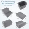 imageINFANS Climbing Toys for Toddlers Foam Climbing Blocks and Ball Pit for Baby 5pc Kids Climb and Crawl Block Activity Structure Play Set Indoor Foam Play Gym for Crawling and Sliding GreyGrey