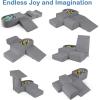 imageINFANS Climbing Toys for Toddlers Foam Climbing Blocks and Ball Pit for Baby 5pc Kids Climb and Crawl Block Activity Structure Play Set Indoor Foam Play Gym for Crawling and Sliding GreyGrey