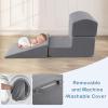 imageINFANS Climbing Toys for Toddlers Foam Climbing Blocks and Ball Pit for Baby 5pc Kids Climb and Crawl Block Activity Structure Play Set Indoor Foam Play Gym for Crawling and Sliding GreyGrey