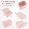 imageINFANS Climbing Toys for Toddlers Foam Climbing Blocks and Ball Pit for Baby 5pc Kids Climb and Crawl Block Activity Structure Play Set Indoor Foam Play Gym for Crawling and Sliding GreyPink