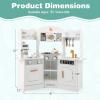 imageINFANS Corner Kids Kitchen Playset Toddler Wooden Pretend Cooking Set with Lights Sounds Coffee Machine Washing Machine Stove Removable Sink Storage Cabinet Simulation Play Kitchen Toy WhiteWhite